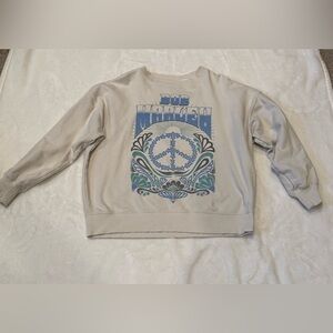 American Eagle Light Beige Crewneck Sweatshirt Bob Marley medium